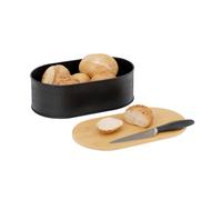 Portapane Coperchio Tagliere Bambù Cassetta Porta Pane Contenitore 12x33,5x18 cm
