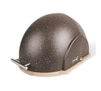 MR-1678-BR Portapane per la Conservazione del Pane, Coperchio Scorrevole, Apertura Frontale, Contenitore per Pane e Pasticceria Viennese, Design Moderno, Marrone