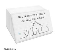PORTAPANE IN LEGNO WHITE CONDITO CON AMORE Cm 30X40X20 CUCINA ART.22802