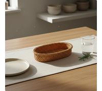 Portapane in Rattan Fatto a Mano Vassoio Portafrutta in Vimini Design Rustico
