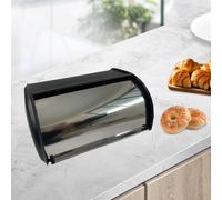 Portapane rustico in metallo con coperchio a rullo per ingresso in fattoria