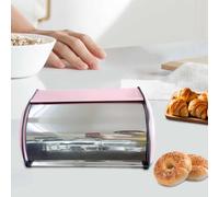 Portapane rustico in metallo con coperchio a rullo per l'ingresso della