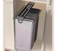Portapantaloni Estraibile, Appendiabiti Estensibile, Porta Pantaloni Estensibile, Salvaspazio, Acciaio Inossidabile per Appendiabiti Organizer Armadio Binario, Grey, 51