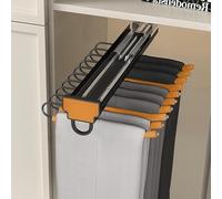 Portapantaloni Estraibile, Appendiabiti Estensibile, Porta Pantaloni Estensibile, Salvaspazio, Acciaio Inossidabile per Appendiabiti Organizer Armadio Binario, Orange, 51cm