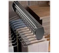 Portapantaloni Estraibile Bastone Appendiabiti per Armadio Barra per Pantaloni Estraibile per Armadio Buffer Silenzioso per Appendere Vestiti, Borse E Cravatte Gray,51cm