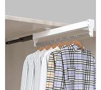 Portapantaloni Estraibile per Armadio, Appendiabiti Estraibile per Pantaloni, Appendiabiti Scorrevole, Asta Appendiabiti Estensibile, Tubo in Acciaio Inox, 30-60 cm, Spazio Regolabile