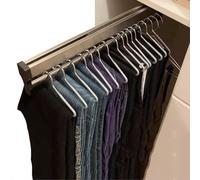 Portapantaloni Estraibile per Armadio, Appendiabiti Estraibile per Pantaloni, Appendiabiti Scorrevole, Robusto, Estensibile, con 2 binari, Regolabile, 30-80 cm.