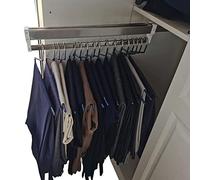 Portapantaloni Estraibile per Armadio, Appendiabiti Estraibile per Pantaloni, Asta Appendiabiti Estensibile per Armadio, 30-80 cm, salvaspazio, Montato nella Parte Superiore per