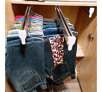 Portapantaloni Estraibile per Armadio, Appendiabiti Estraibile per Pantaloni, Asta Appendiabiti Estensibile per Armadio, con 2 Guide scorrevoli