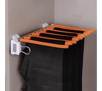Portapantaloni Estraibile per Armadio, Grucce Estraibili per Pantaloni, Appendiabiti Estensibile, Multifunzione, per Armadio, 10 Pezzi, Colore: Nero