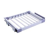Portapantaloni Estraibile per Armadio, Grucce Estraibili per Pantaloni, Appendiabiti per Guardaroba, Montaggio Laterale con Binario Scorrevole, Spazio in Metallo Bianco Nero