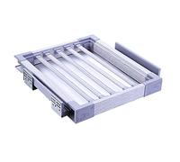 Portapantaloni Estraibile per Armadio, Grucce Estraibili per Pantaloni, Appendiabiti per Guardaroba, Montaggio Laterale con Binario Scorrevole, Spazio in Metallo Bianco Nero