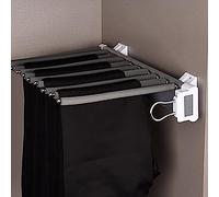 Portapantaloni Estraibile per Armadio, Grucce Estraibili per Pantaloni, Appendiabiti per Pantaloni, Asta per Armadio Estensibile per carichi Pesanti, Armadio Scorrevole con Barra in Acciaio per suppo