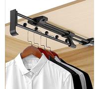Portapantaloni Estraibile per Armadio, Grucce per Pantaloni Estraibili, Appendiabiti Estensibile, Asta Scorrevole per Guardaroba, Regolabile, 25-45 cm, in Metallo