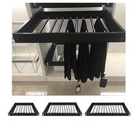 Portapantaloni Estraibile per Armadio, Grucce per Pantaloni Estraibili, Appendiabiti Nero Estensibile per Guardaroba, Organizer multifunzionali per Abiti Casual