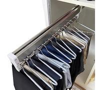 Portapantaloni Estraibile per Armadio, Grucce per Pantaloni Estraibili, Appendiabiti per Pantaloni, Appendiabiti Estensibile, Asta per Armadio Regolabile da 30 a 80 cm, con 2 binari scorrevoli.