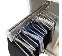 Portapantaloni Estraibile per Armadio, Grucce per Pantaloni Estraibili, Appendiabiti per Pantaloni, Asta Scorrevole per Guardaroba, Tubo Estensibile con 2 Organizer Regolabili, salvaspazio, Portata 2