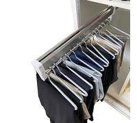 Portapantaloni Estraibile per Armadio, Grucce per Pantaloni Estraibili, Appendiabiti per Pantaloni, robuste, estensibili, Asta Appendiabiti Scorrevole con 2 binari Regolabili, 30-80 cm.