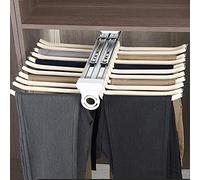 Portapantaloni Estraibile per Armadio, Grucce per Pantaloni Estraibili, Porta Pantaloni, Organizer per armadietti, Montaggio Superiore su Binario per Risparmiare Spazio e