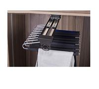 Portapantaloni Estraibile per Armadio, Grucce per Pantaloni Estraibili, Porta Pantaloni, Porta Guardaroba, Organizer con Binario Scorrevole per 10 o 20 Pantaloni da Parete