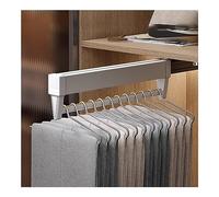 Portapantaloni Scorrevole, Binario Appendiabiti Retrattile, Organizzatore di Abbigliamento, Adatto per Guardaroba, Guardaroba, Camere da Letto (Color : Bianca, S : 47cm)