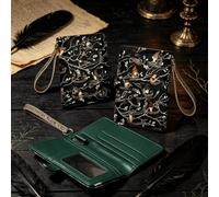 Portapassaporto Harry Potter per ragazze, portafoglio in PU nero, borsa per documenti, stile vintage, regalo per Natale, Ognissanti e ritorno a scuola Blocchi di colorePoliuretano