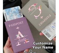 Portapassaporto personalizzato, personalizzabile con nome - può stampare le prime 26 lettere dell'alfabeto e il nome stesso. Accessorio da viaggio pieghevole alla moda, leggero e durevole, adatto per 