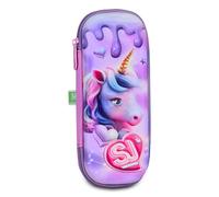 SJ GANG STYLE JAM GANG Portapenne Scuola 3D PIXIE UNICORN, Rosa, Scocche rigide con unicorno in rilievo, Scomparto interno per cancelleria, Accessori Zaino, Scuola elementare, Bambina