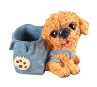 Portapenne A Forma Di Cane - Portapenne E Portaspazzole Per Trucco, Organizzatore Di Matite Per Figurine Di Cani, Organizzatore Di Cancelleria In Resina | Per L'ufficio, La Casa, La Scuola, La