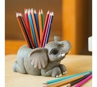 Portapenne a forma di elefante, grazioso organizer da scrivania, ornamento a forma di animale, porta pennelli da trucco, organizer per casa e ufficio