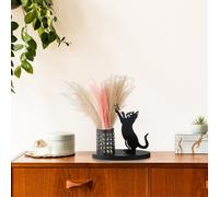 Portapenne a forma di gatto per scrivania, organizer per penne, camera da letto/ufficio, centrotavola in metallo tagliato per la casa