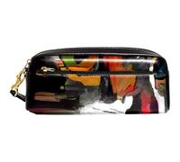 Portapenne Astuccio Abstract Cat Face Painting Trucco Borsa Con Scomparti Borsa Per Matite Durevole Scatola Di Cancelleria Per Matite Adulto Studenti