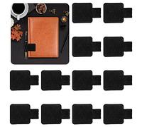 Portapenne Autoadesivo con Anello Elastico Autoadesivo 12 Pezzi Pelle Nera Artificiale Portapenne Autoadesivo per Notebook, Tavoletta, Computer Portatile, Cellulare