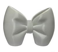 Portapenne bianco con fiocco per il bagno, colore bianco
