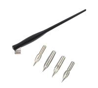 Portapenne con 4 punte intercambiabili per scrittura artistica e disegno, supporto obliquo, flangia rimovibile regolabile, set di cartoni animati