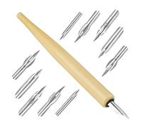 Portapenne con 5 penne sostituibili, fontana in legno per scrittura artistica, disegno, illustrazioni, schizzi, calligrafia professionale per gli appassionati