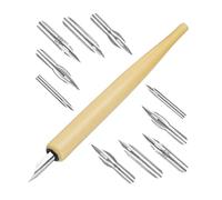 Portapenne con 5 punte intercambiabili, in legno, per calligrafia, per scrittura, disegno, illustrazioni artistiche, scrittura per disegno e schizzi