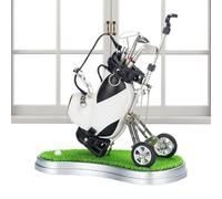 Portapenne da golf, borsa da golf in miniatura con carrello, 3 penne a forma di mazza, souvenir, divertente calza di Natale per adulti, uomini, golfisti, colleghi