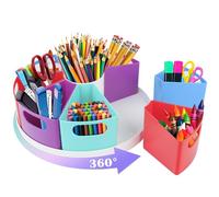 Portapenne da Scrivania Girevole a 360°, Organizer da scrivania, Multifunzionale Organizer Scrivania per 9 scomparti, Porta Penne per Scrivania da scrivania bambini per Ufficio,Casa,Scuola