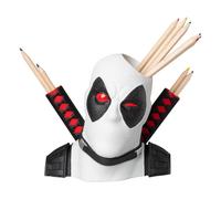 Figura Deadpool - Portapenne Deadpool X-Force | Porta Penne Marvel Deadpool in resina 18 x 16 x 16 cm, Portapenne simpatico da scrivania, Deadpool e Wolverine Gadget, Deadpool Gadget Ufficio