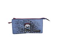 Minecraft Astuccio scolastico Hostile Behaviou Triple - Interno foderato e chiusura a cerniera - Astuccio con 3 scomparti - 11,5 x 23,5 x 3 cm, multicolore, Astuccio scolastico triplo