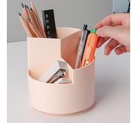 Portapenne girevole a 3 scomparti, organizer per materiale scolastico, per penne, matite colorate, pennelli, scatola portaoggetti da scrivania in