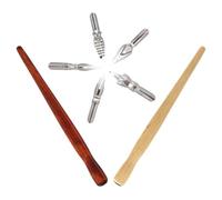 Portapenne in Legno Ergonomico con Punte Metalliche Intercambiabili | Calligrafia, Disegno Tecnico e Arte in Aula, Include Punte di Ricambio e Variazioni di Pressione