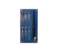 Portapenne in legno Manga con 6 pennini, fatto a mano, accessori regalo per bambini e adulti, per l'apprendimento delle immagini, set di penne con piuma per calligrafia