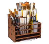 Portapenne in legno per matite colorate, porta pennelli per pittura