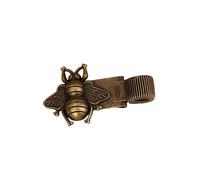 Portapenne In Metallo for Insetti Da 2 Pezzi Con Clip Vintage Creativa A Forma Di Cicala Dorata E Ape for Quaderni Con Penne(Color 04)