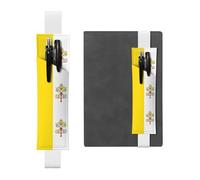 Portapenne in pelle bianca con stampa bandiera del Vaticano YYHWHJDE fascia elastica regolabile 21,1-4,6 cm per quaderni diari manuali pianificatori