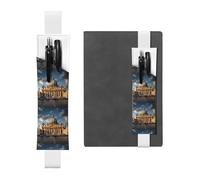 Portapenne in pelle bianca con stampa WHJSHOP Basilica di San Pietro, fascia elastica regolabile da 21,1 a 4,6 cm, per quaderni, diari, diari con copertina rigida