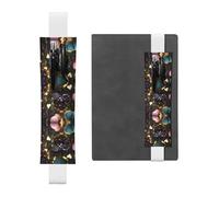 Portapenne in pelle bianca con stampa WHJSHOP Jungle of Love, fascia elastica regolabile da 21,1 a 4,6 cm, per quaderni, diari, diari con copertina rigida