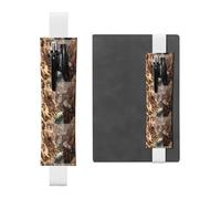 Portapenne in pelle bianca con stampa WHJSHOP The Train in The Gorge con fascia elastica regolabile da 21,1 a 4,6 cm, adatto per la maggior parte dei quaderni e diari